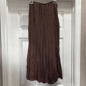 Karen Kane Elegant Brown Lace and Sheer Lined  Skirt